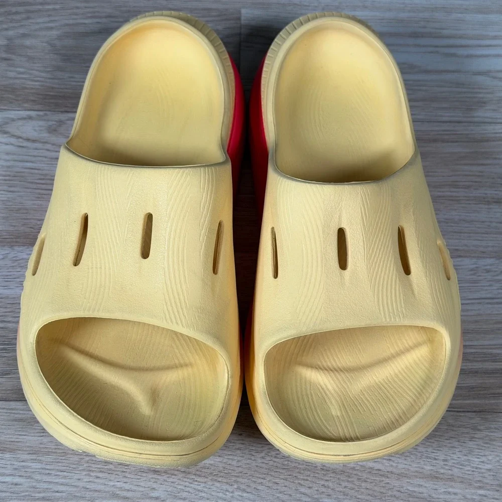 Hoka Ora Recovery Slide 3 Mens Size 7 Womens 9 Yellow Pink Comfort Sandals